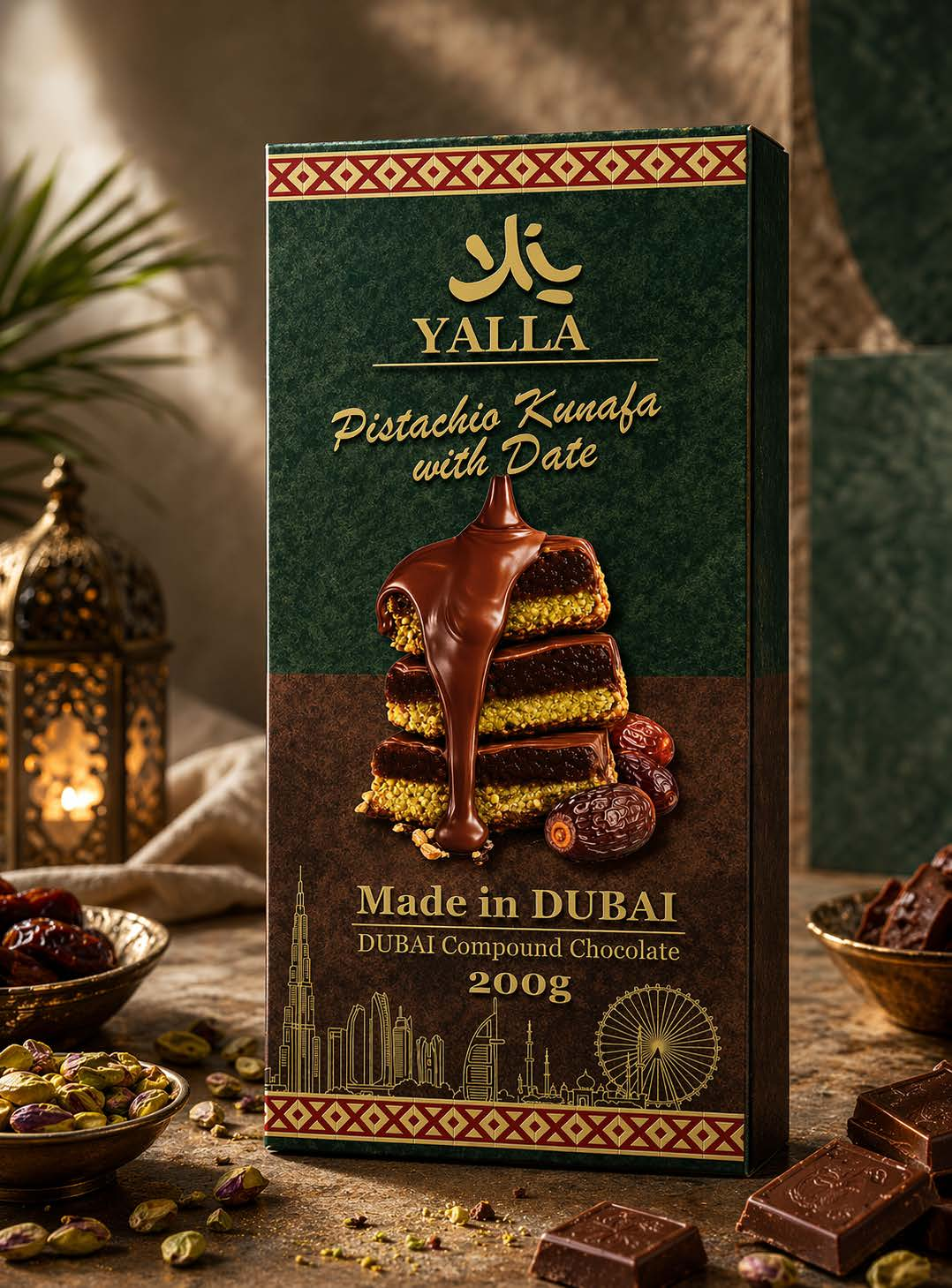 Pistachio Kunafa with Date